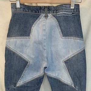Revice Stargazer 24 Star Butt Medium Wash Denim Skinny Crop NWT